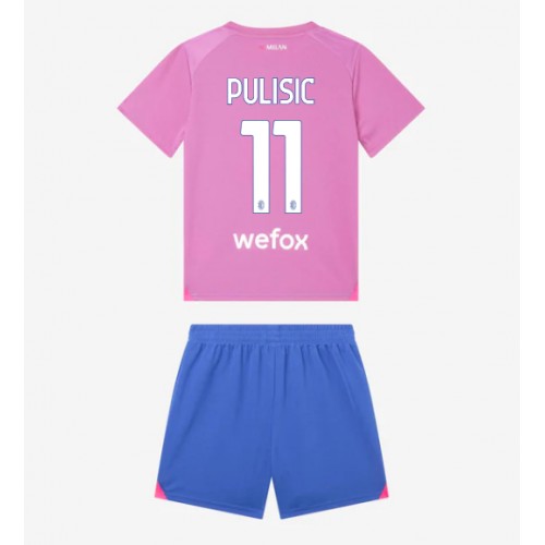 Maillot de foot AC Milan Christian Pulisic #11 Troisième enfant 2023-24 Manches Courte (+ pantalon court)
